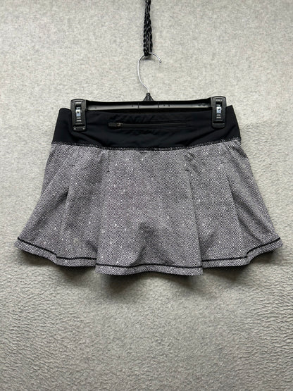 Lululemon Pace Rival Skirt II Size 4 Stretch Dotscape Alpine White Black