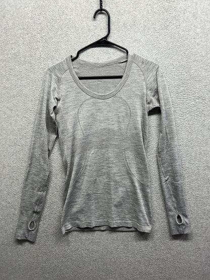 Lululemon Swiftly Tech Long Sleeve Crew Size 6 Heathered Slate