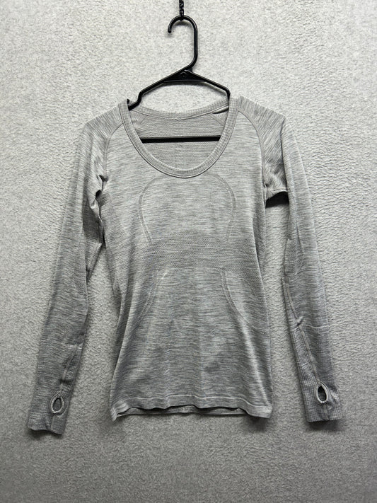 Lululemon Swiftly Tech Long Sleeve Crew Size 6 Heathered Slate