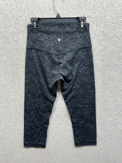 Lululemon Align Crop 19" Size 4 Lacescape Dark Cast Black