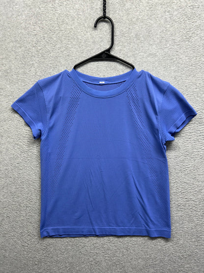 Lululemon Train to Be Short-Sleeve Shirt Size 6 Wild Indigo