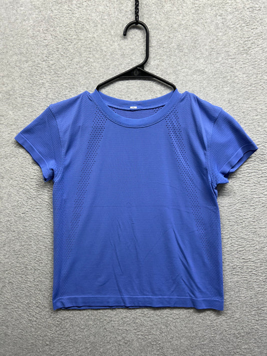 Lululemon Train to Be Short-Sleeve Shirt Size 6 Wild Indigo