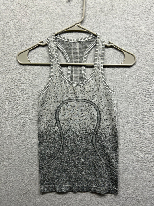 Lululemon Swiftly Tech Racerback Size 2 Gray White Ombre