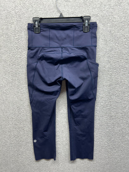 Lululemon Fast & Free Crop II 19" Size 4 True Navy