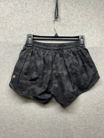 Lululemon Hotty Hot Short II Long 4" Size 6 Incognito Camo Multi Grey / Black