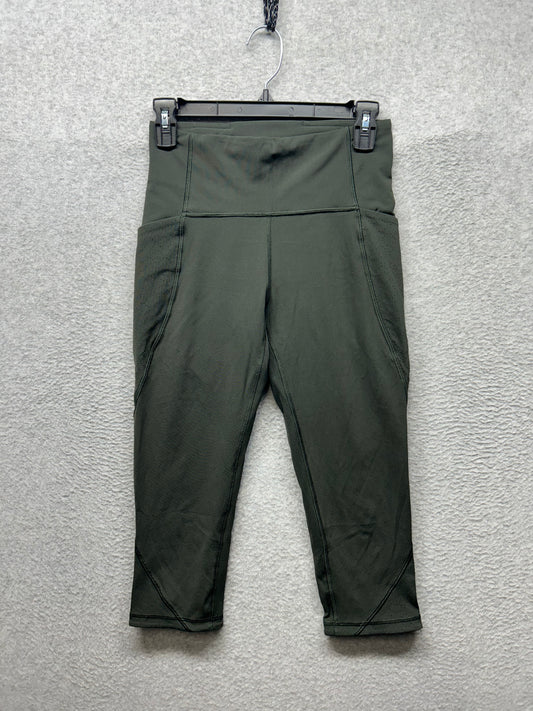 Lululemon Breezy Dot Crop 18" Size 6 Evergreen
