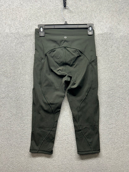 Lululemon Breezy Dot Crop 18" Size 6 Evergreen