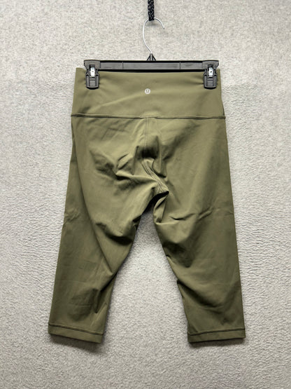 Lululemon Wunder Under Hi-Rise 1/2 Tight Full-On Luxtreme 16" Size 8 Dark Olive