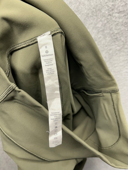 Lululemon Wunder Under Hi-Rise 1/2 Tight Full-On Luxtreme 16" Size 8 Dark Olive