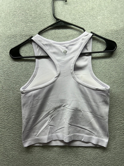 Lululemon Ebb To Street Racerback Crop Tank Top Size 6 Lavender Dew