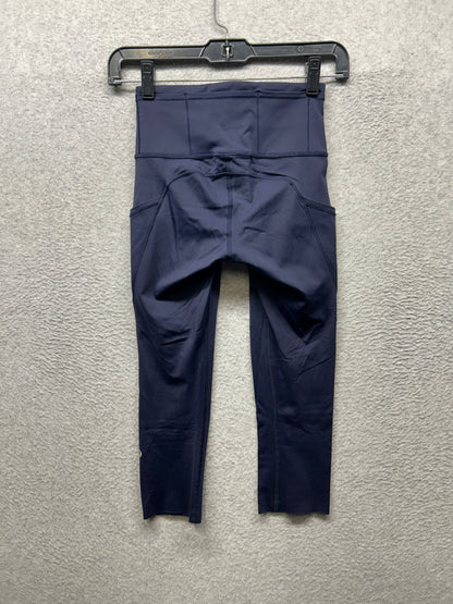 Lululemon Fast & Free Crop II Nulux 18" Size 2 Midnight Navy
