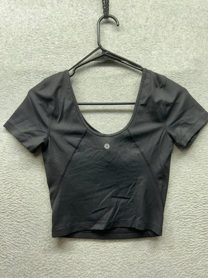 Lululemon Align T-Shirt Size 4 Polka Squat Emboss Black