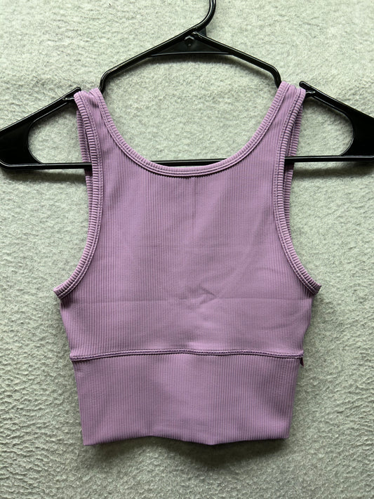 Lululemon Power Pivot Ribbed Tank Top Size 0/2 Pink Blossom