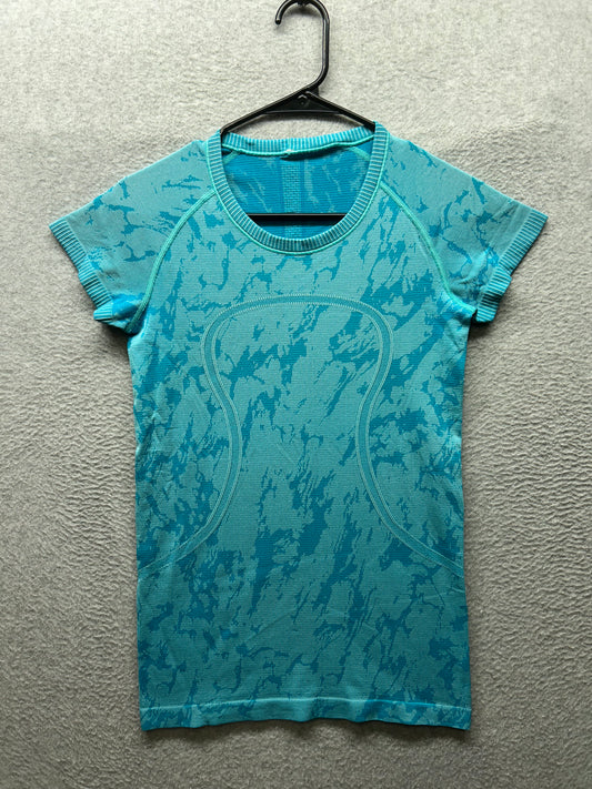 Lululemon Swiftly Tech Short Sleeve Crew Size 6 Heathered Cosmic Teal
