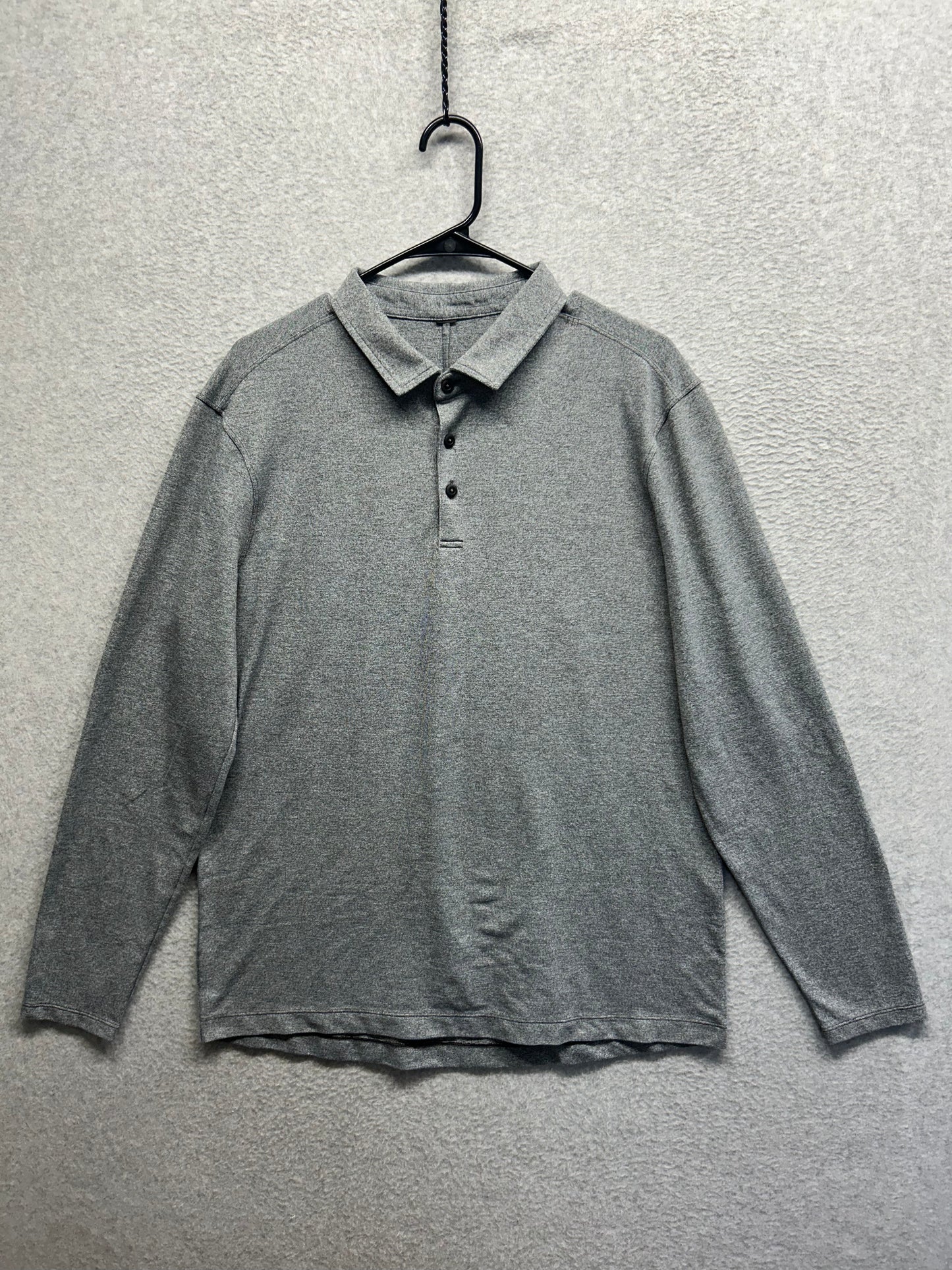 Lululemon Evolution Long Sleeve Polo Size Medium Heathered Gray