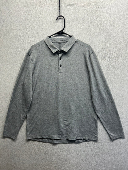 Lululemon Evolution Long Sleeve Polo Size Medium Heathered Gray