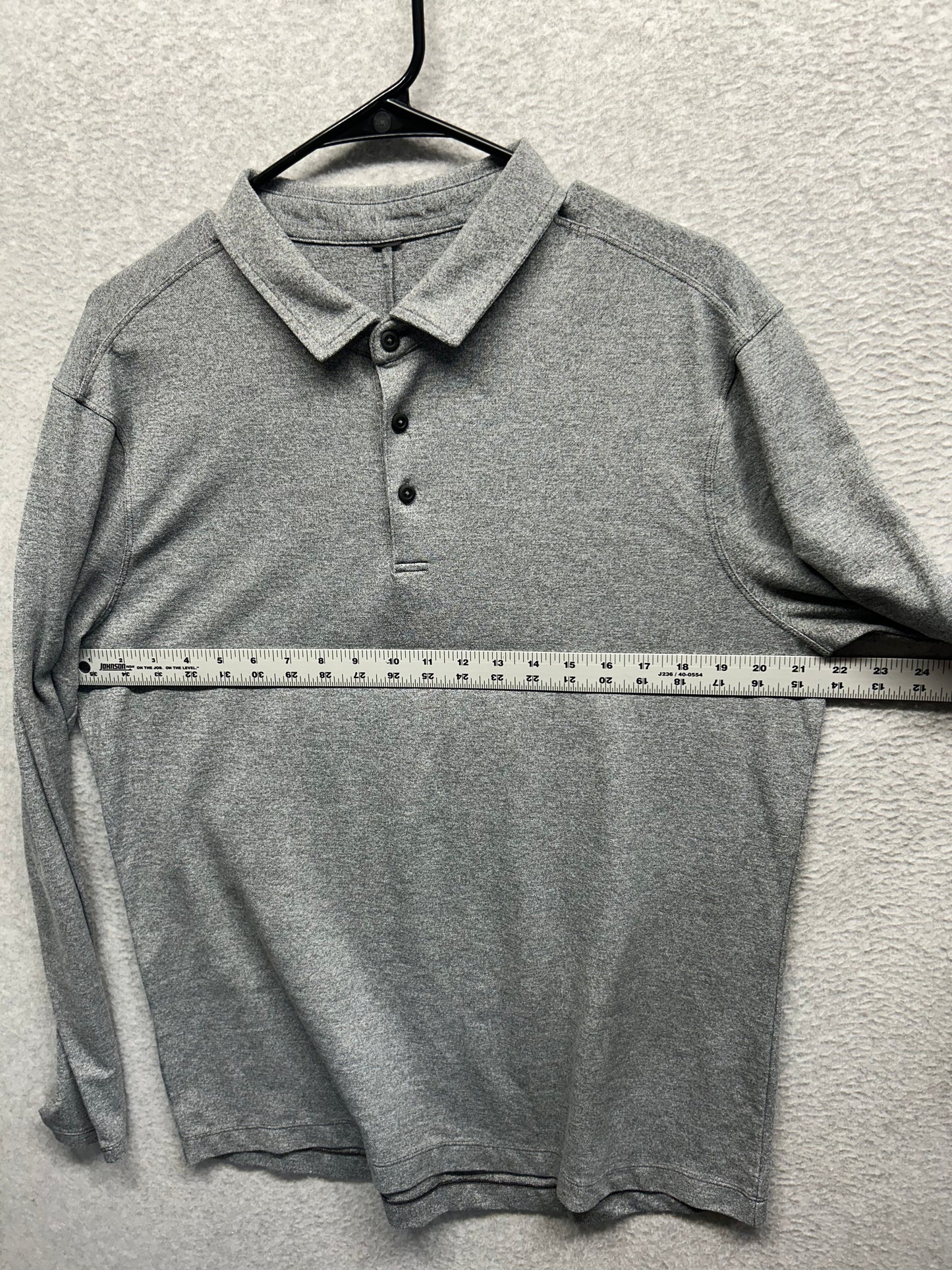 Lululemon Evolution Long Sleeve Polo Size Medium Heathered Gray