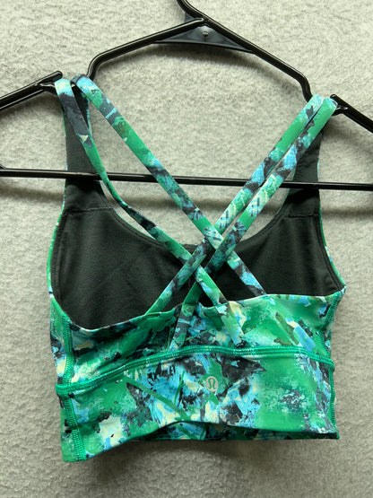 Lululemon Energy Longline Bra Size 2 Urban Undergrowth Kelly Green Multi