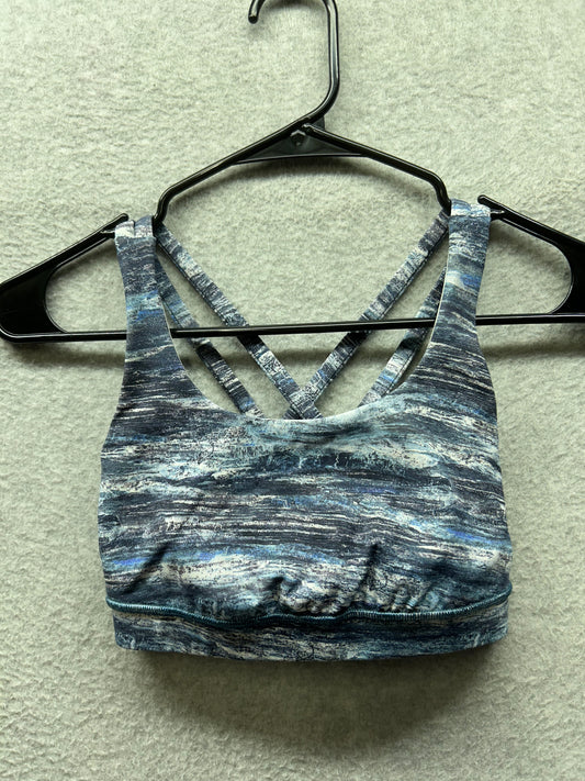 Lululemon Energy Bra Size 2 Aerial Drift Multi Black