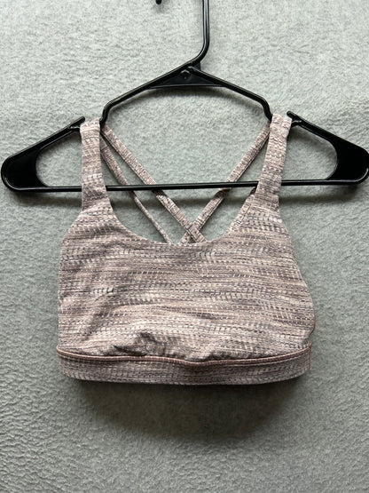 Lululemon Energy Bra Size 4 Arrow Jacquard Antique Bark Copper Coil