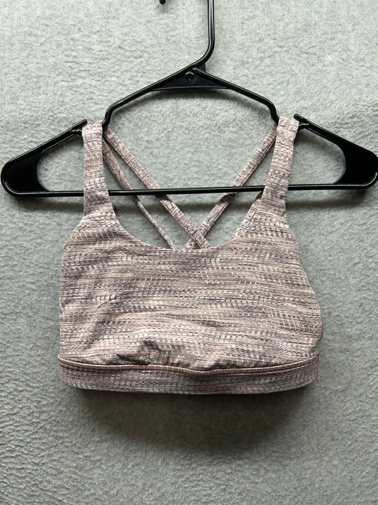Lululemon Energy Bra Size 4 Arrow Jacquard Antique Bark Copper Coil