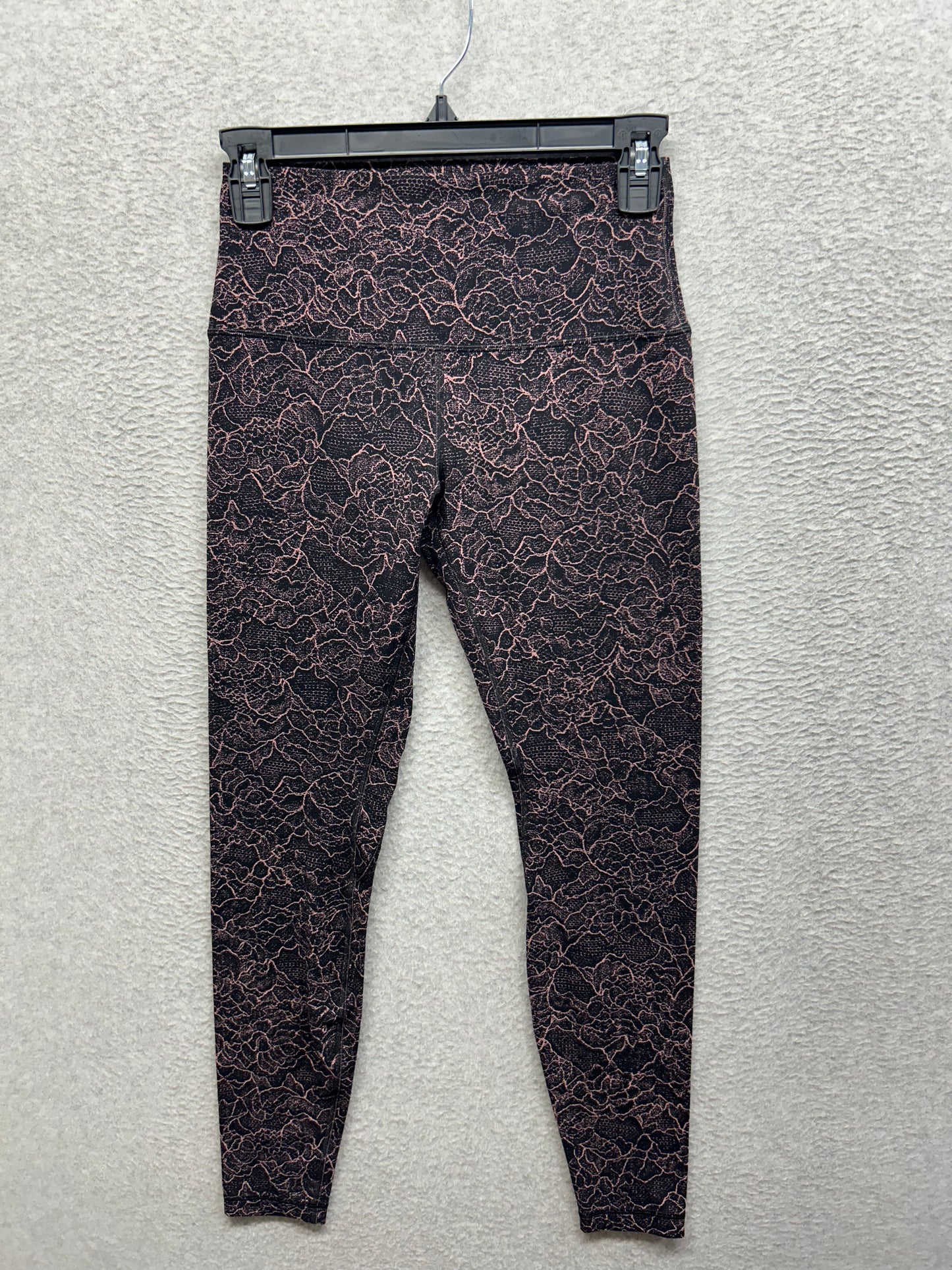 Lululemon Align Pant 28" Size 6 Lacescape Spanish Rose Black