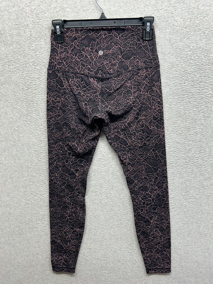 Lululemon Align Pant 28" Size 6 Lacescape Spanish Rose Black