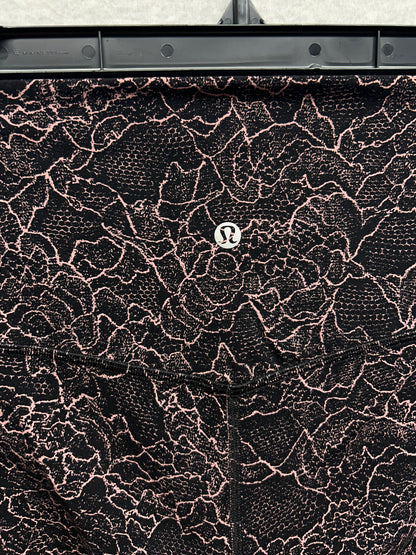 Lululemon Align Pant 28" Size 6 Lacescape Spanish Rose Black