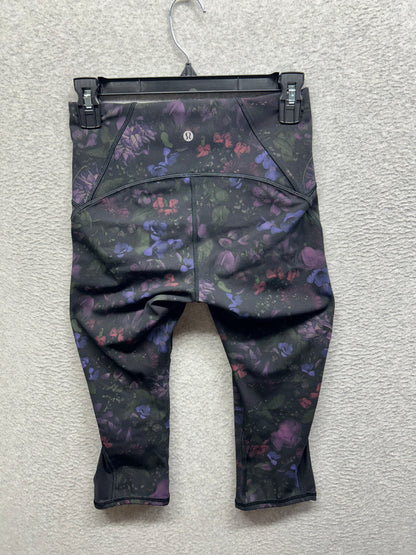 Lululemon Train Times Crop 17" Size 6 Frozen Flourish Multi