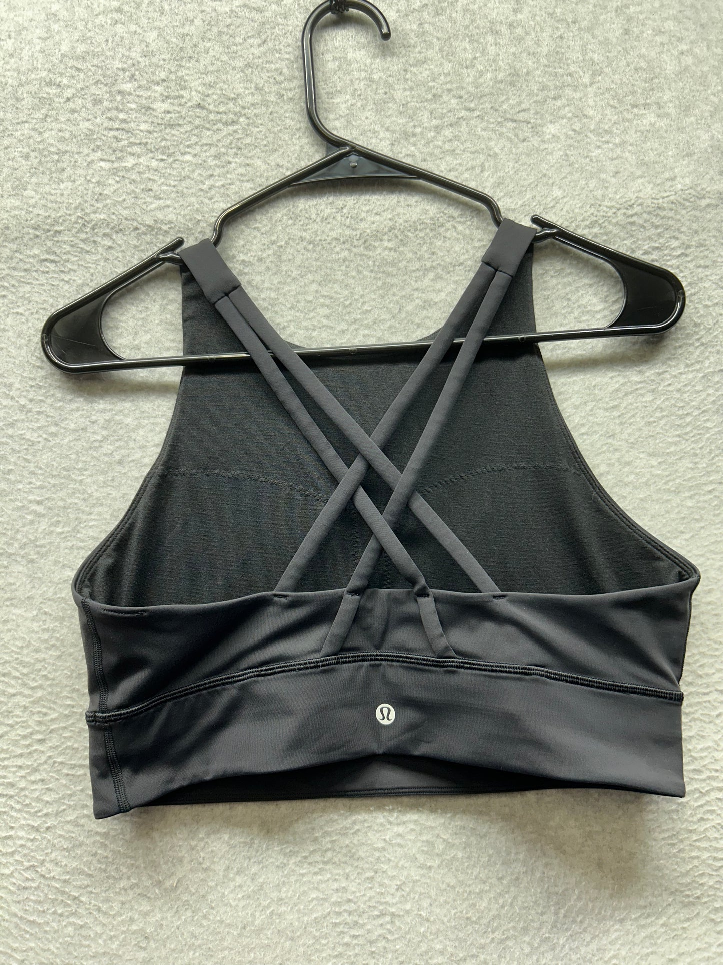 Lululemon Energy Bra High Neck Long Line Size 12 Black