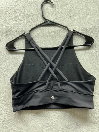 Lululemon Energy Bra High Neck Long Line Size 12 Black