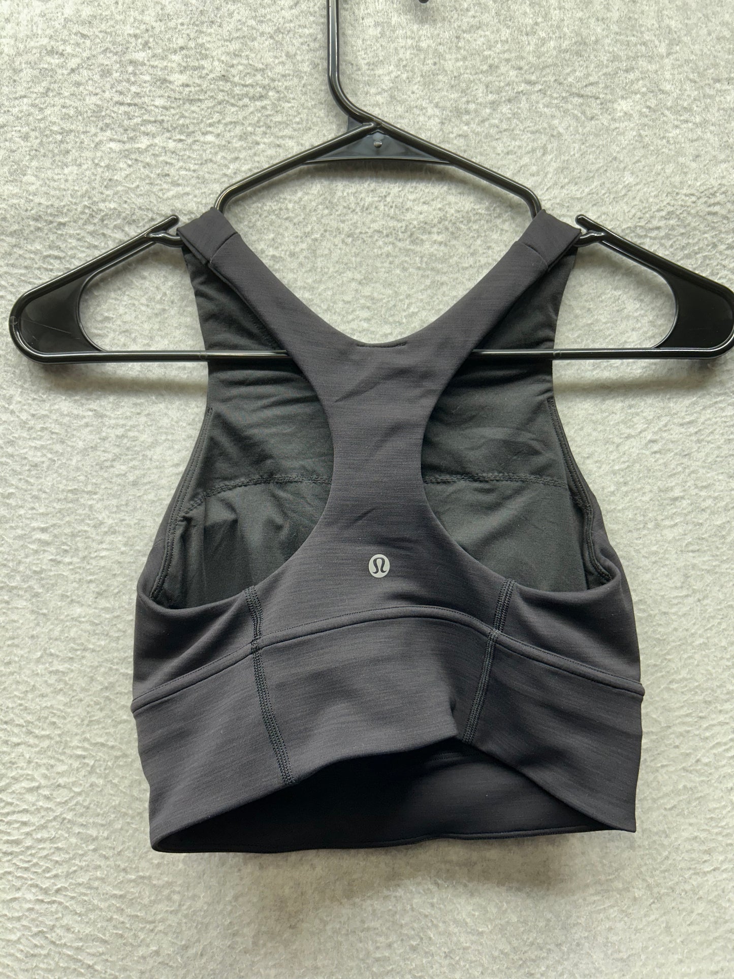 Lululemon Wunder Train Long-Line Bra Size 4 Heathered Black