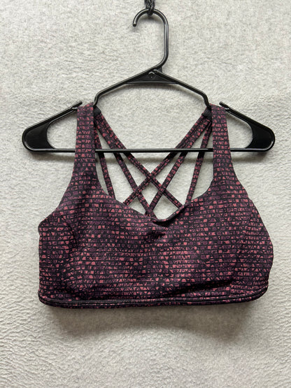 Lululemon Free To Be Tranquil Bra Size 12 Shatter Weave Dust Coral Plum