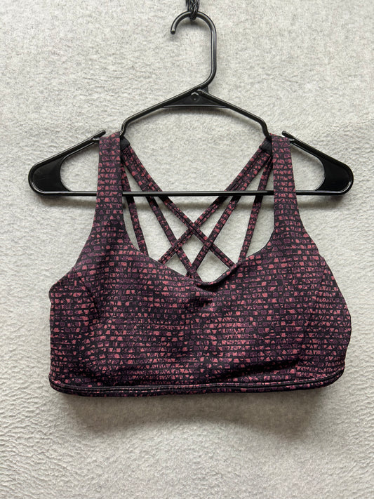 Lululemon Free To Be Tranquil Bra Size 12 Shatter Weave Dust Coral Plum