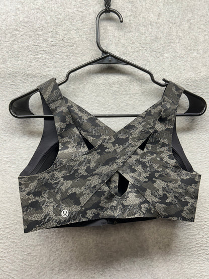 Lululemon Enlite Bra Weave Size 36C Collage Camo Mini Black Multi