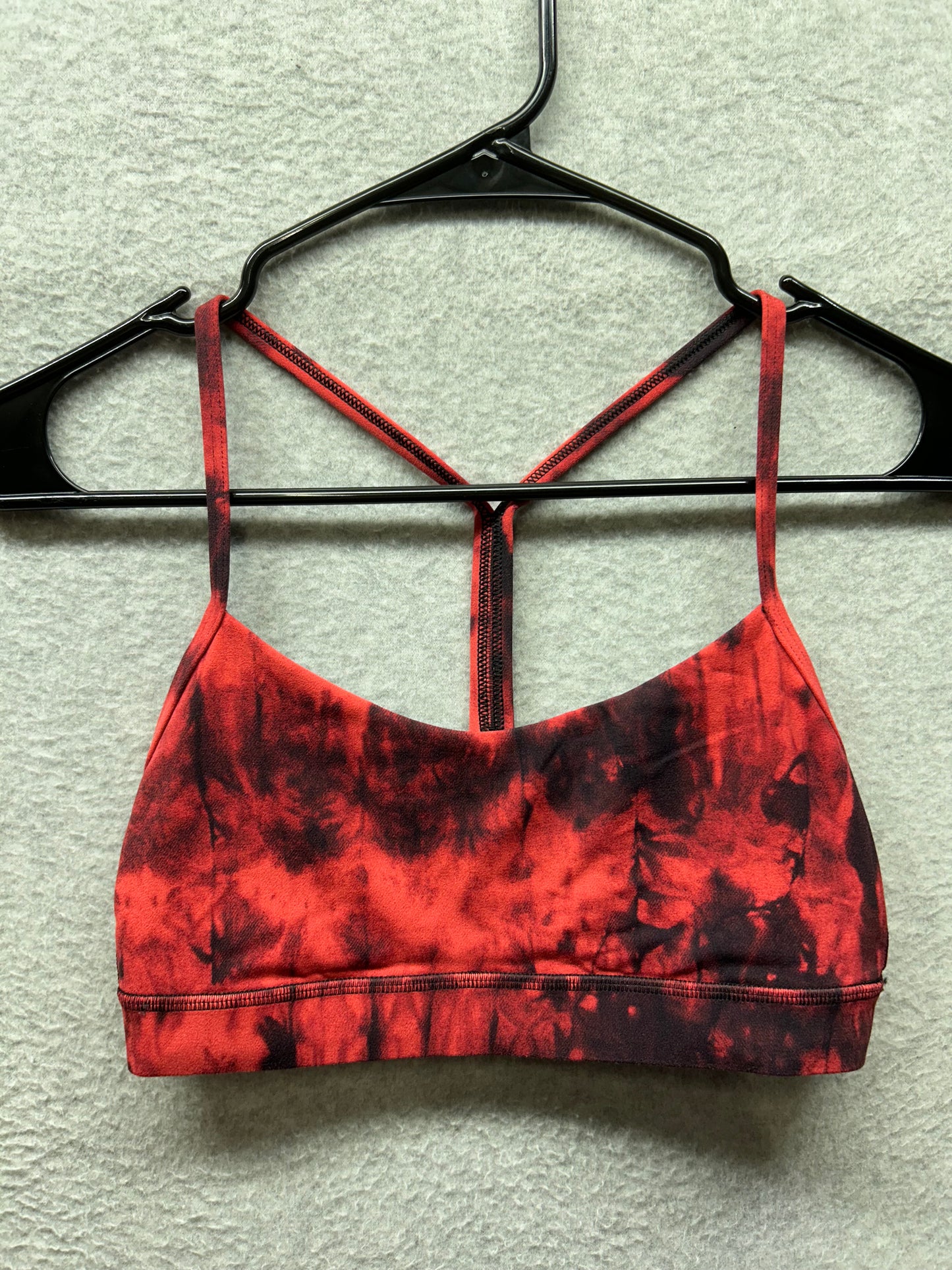 Lululemon Flow Y Bra Nulu Size 6 Game Day Red Black Multi