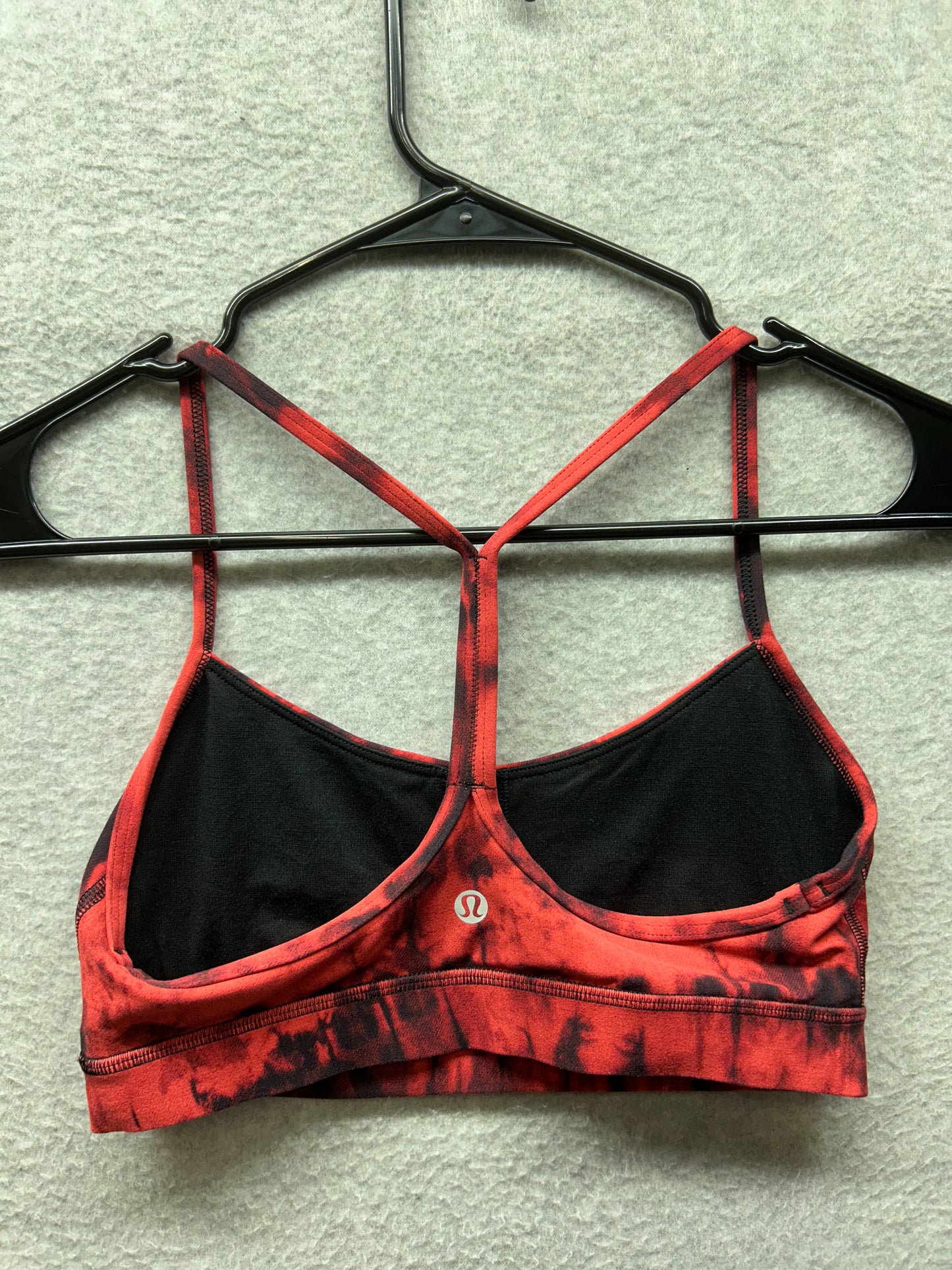 Lululemon Flow Y Bra Nulu Size 6 Game Day Red Black Multi