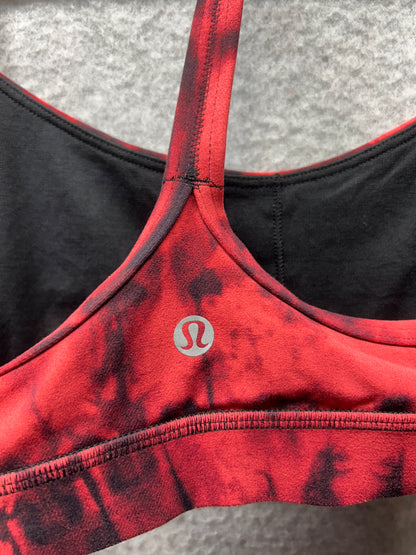 Lululemon Flow Y Bra Nulu Size 6 Game Day Red Black Multi