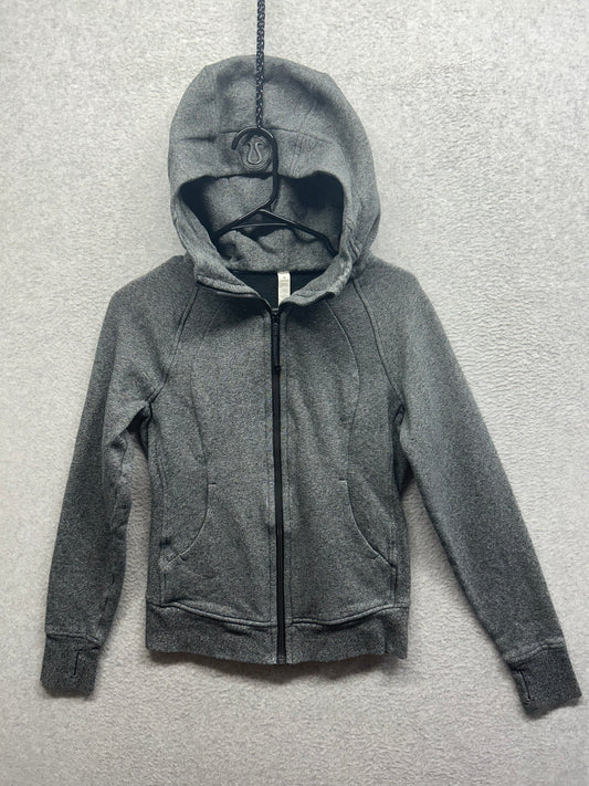 Lululemon Scuba Hoodie Size 4 Heathered Speckled Black