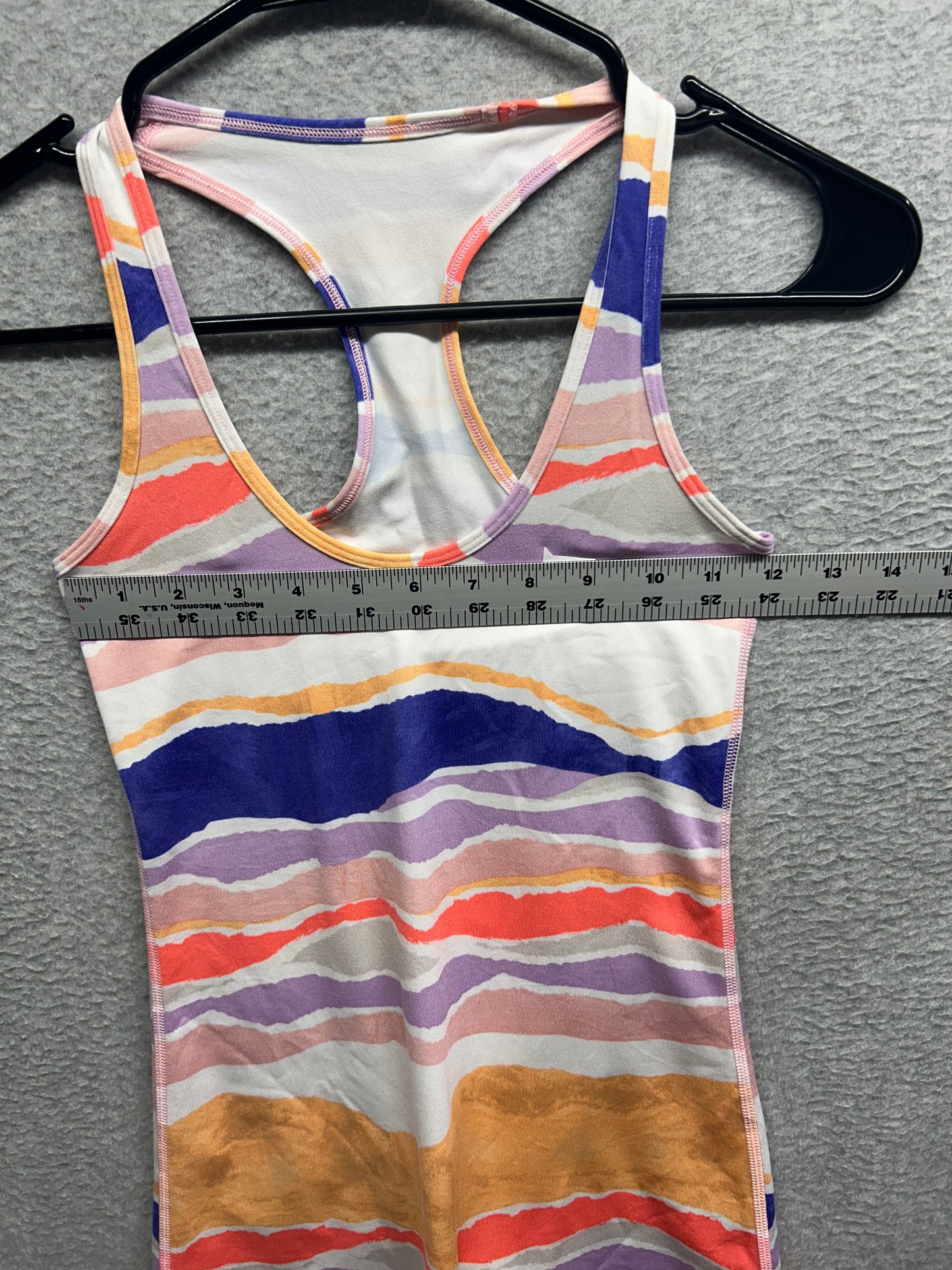 Lululemon Cool Racerback Size 2 Beacher Stripe White Iris Flower