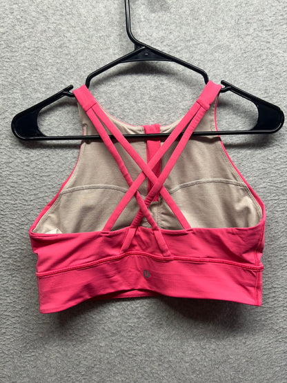 Lululemon Energy Bra High-Neck Longline Zip Special Edition Size 10 Pink