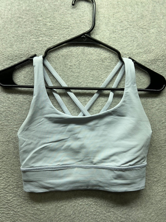 Lululemon Energy Bra Longline Size 6 Blue Linen