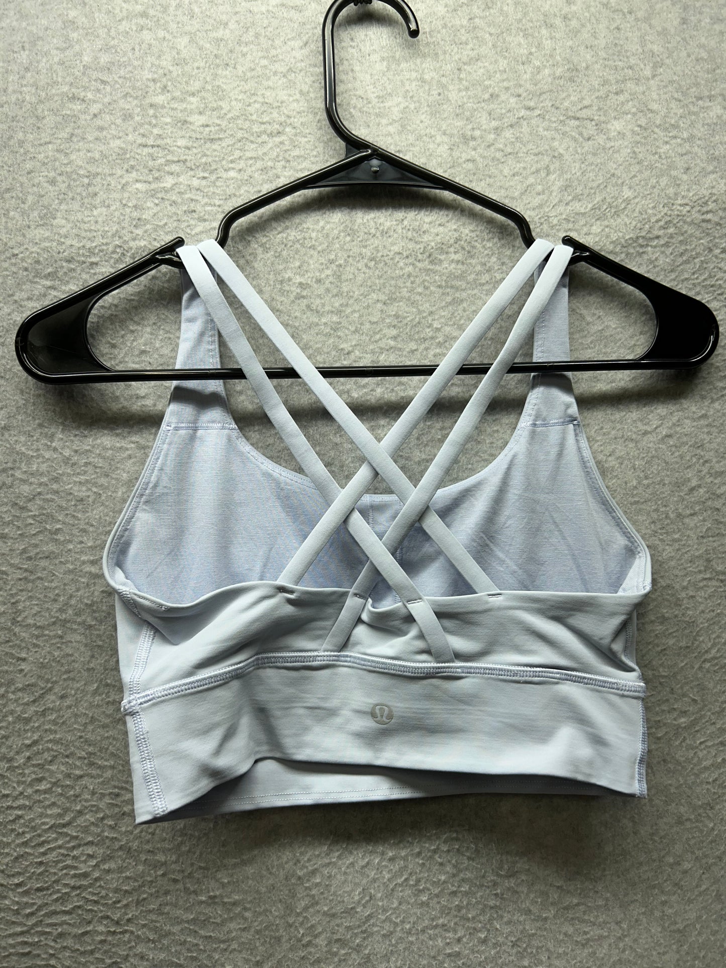 Lululemon Energy Bra Longline Size 6 Blue Linen