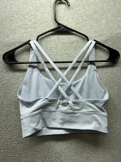 Lululemon Energy Bra Longline Size 6 Blue Linen