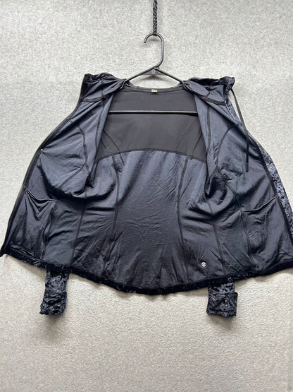Lululemon Hooded Define Jacket Size 12 Crushed Velvet Black