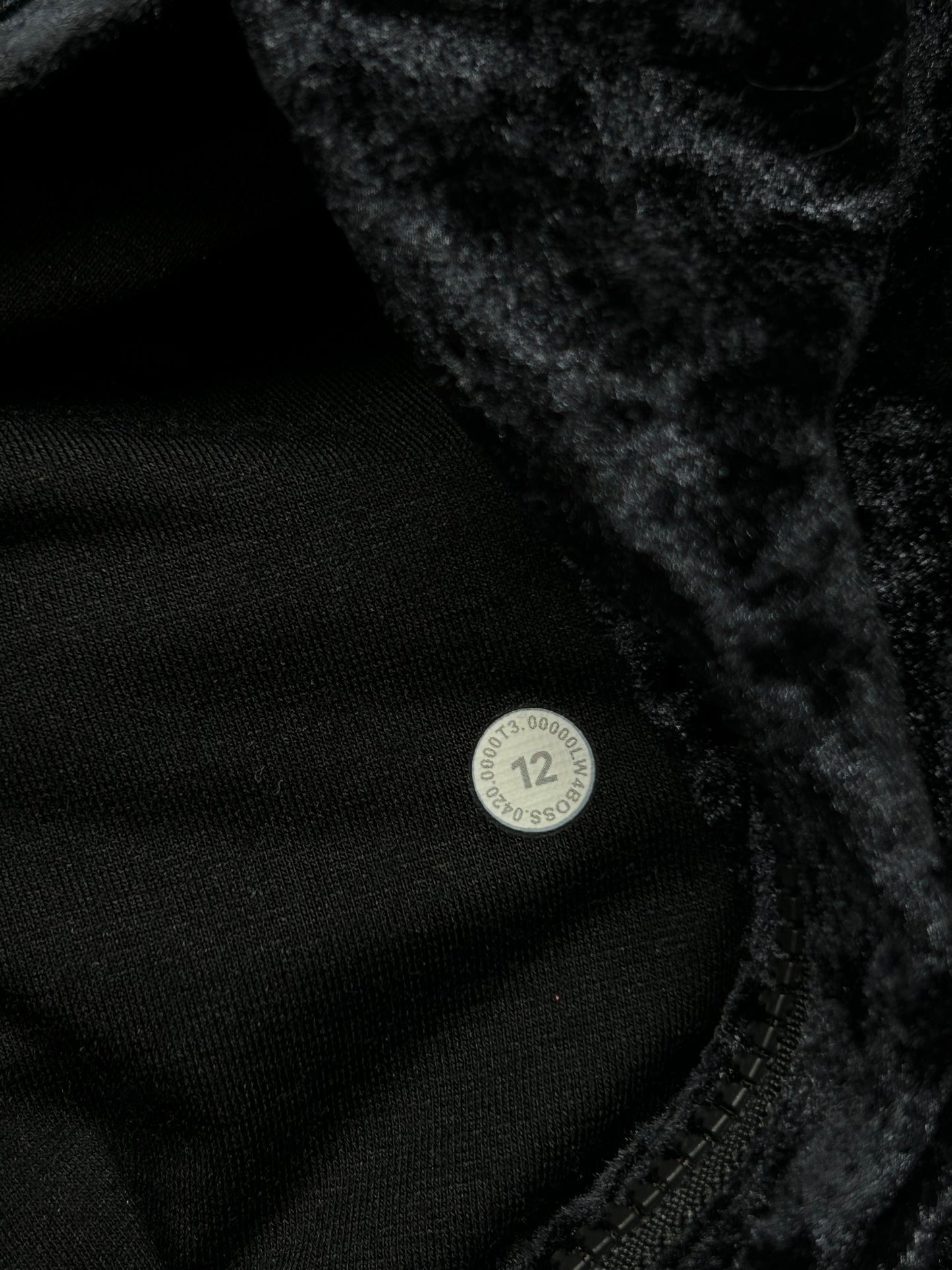 Lululemon Hooded Define Jacket Size 12 Crushed Velvet Black