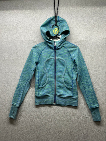 Lululemon Scuba Hoodie Size 4 We Are From Space Printed Polar Cream Clarity Yellow
