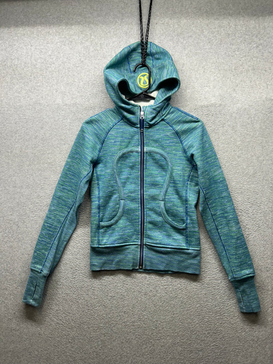 Lululemon Scuba Hoodie Size 4 We Are From Space Printed Polar Cream Clarity Yellow