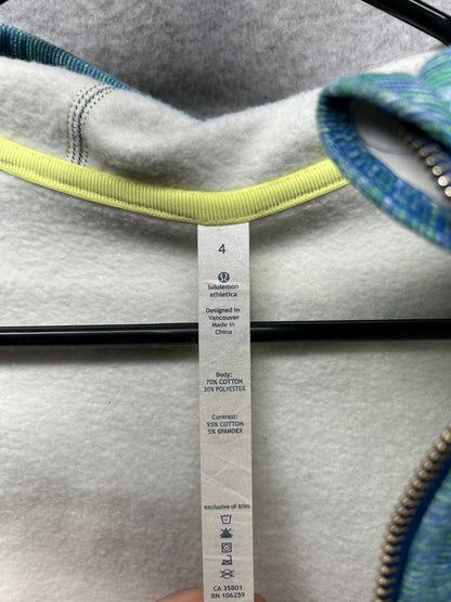 Lululemon Scuba Hoodie Size 4 We Are From Space Printed Polar Cream Clarity Yellow