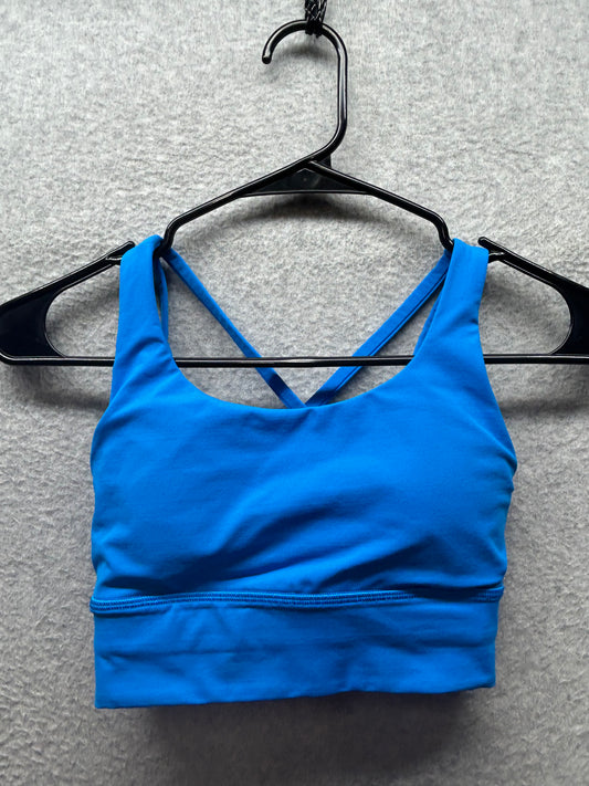 Lululemon Energy Longline Bra Size 2 Blazer Blue Tone